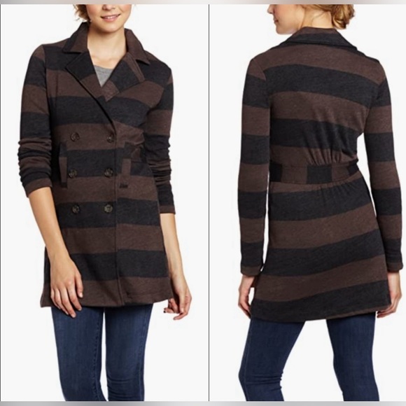Splendid Jackets & Blazers - Splendid Lightweight Striped Coat Black Brown NWT